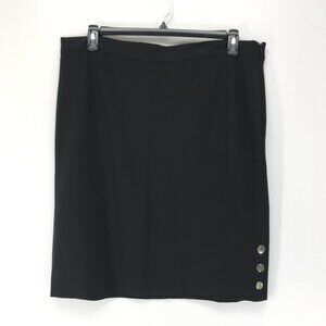 Chico's Ponte Knit Pencil Skirt Women's Plus Size 16/18 Black Stretch Zip Career